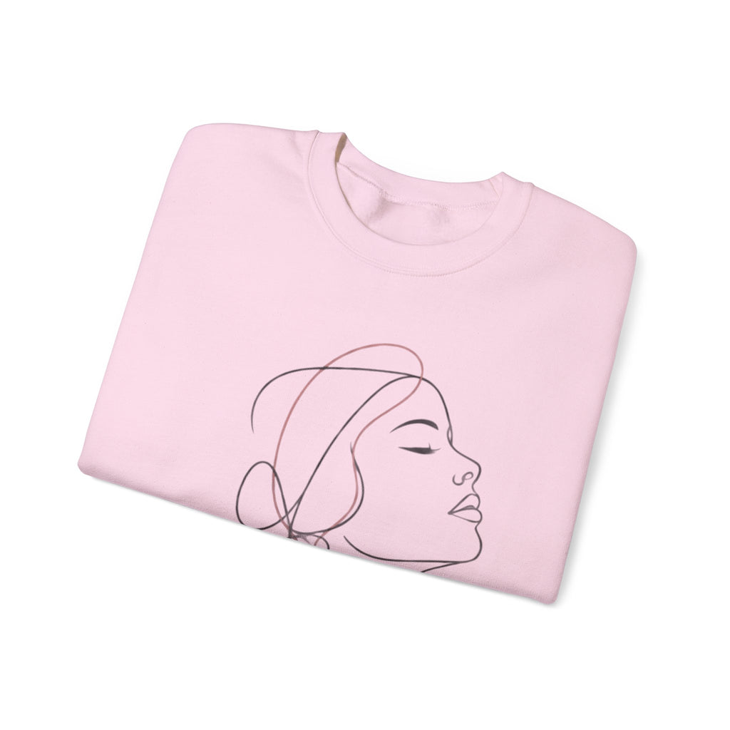 Minimal Line Art Woman Crewneck Sweatshirt
