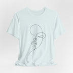 Minimal Line Art Face T-Shirt — One-Line Abstract Portrait Tee