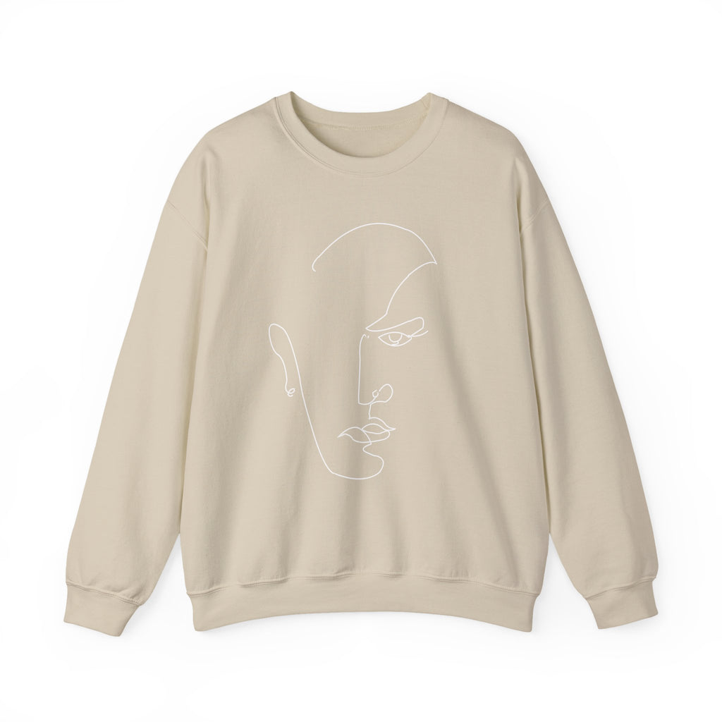 Minimal Line Art Face Sweatshirt
