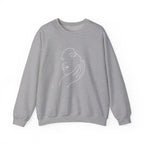 Minimal Line Art Face Sweatshirt — Chic Abstract Crewneck