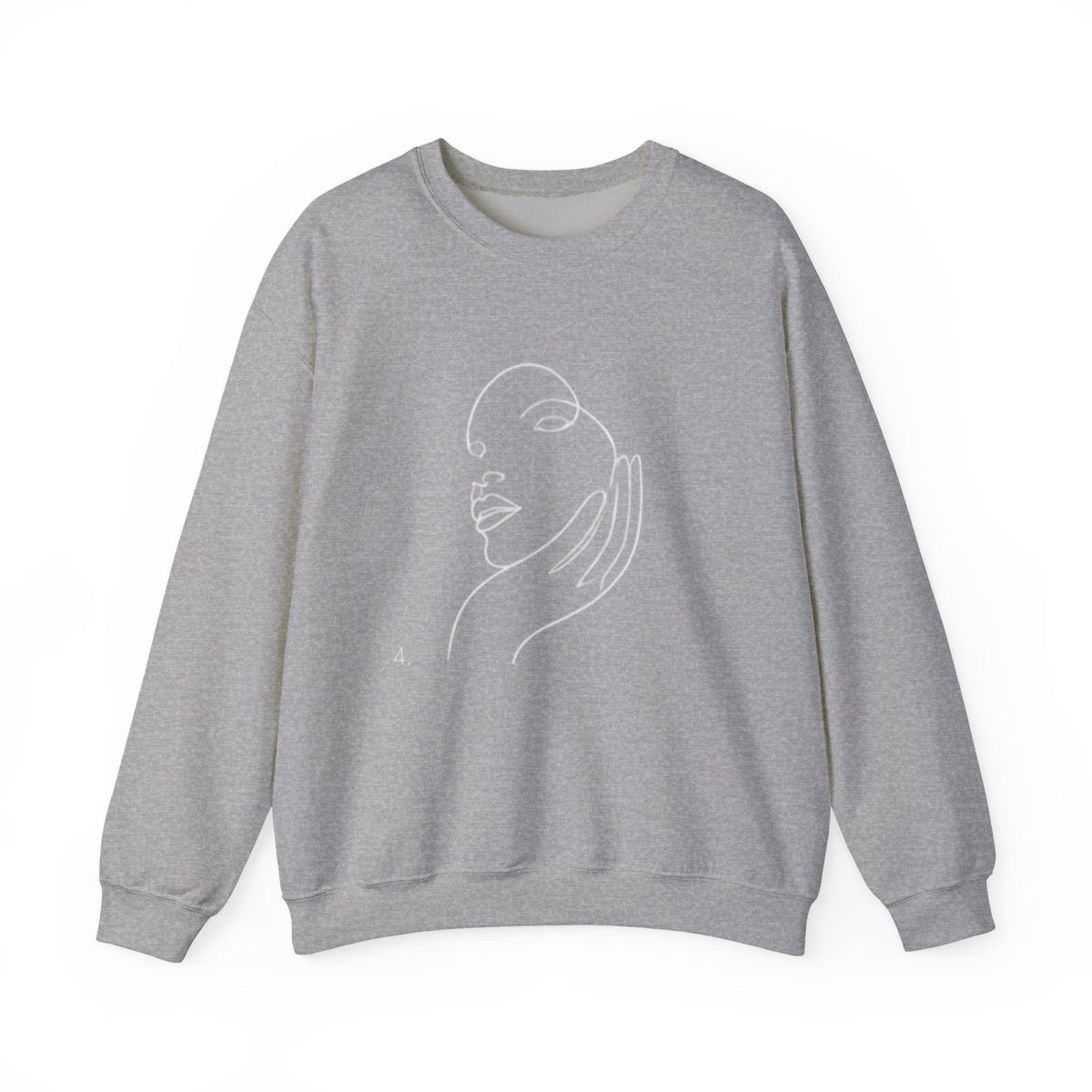 Minimal Line Art Face Sweatshirt — Chic Abstract Crewneck