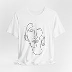 Abstract Line Art Face T‑Shirt — Minimalist One-Line Portrait Tee