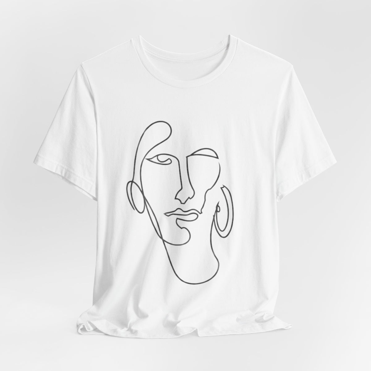 Abstract Line Art Face T‑Shirt — Minimalist One-Line Portrait Tee