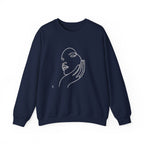 Minimal Line Art Face Sweatshirt — Chic Abstract Crewneck