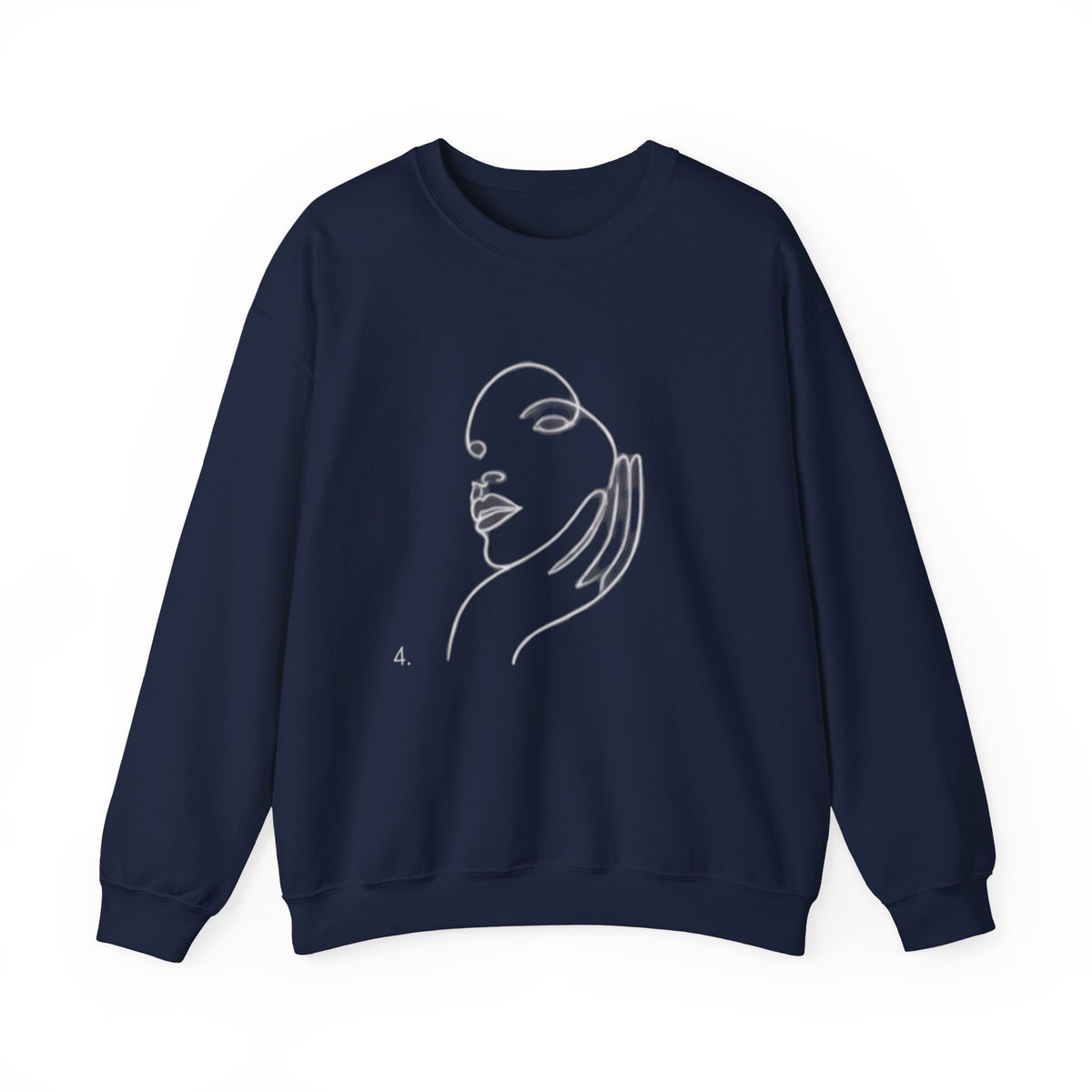 Minimal Line Art Face Sweatshirt — Chic Abstract Crewneck