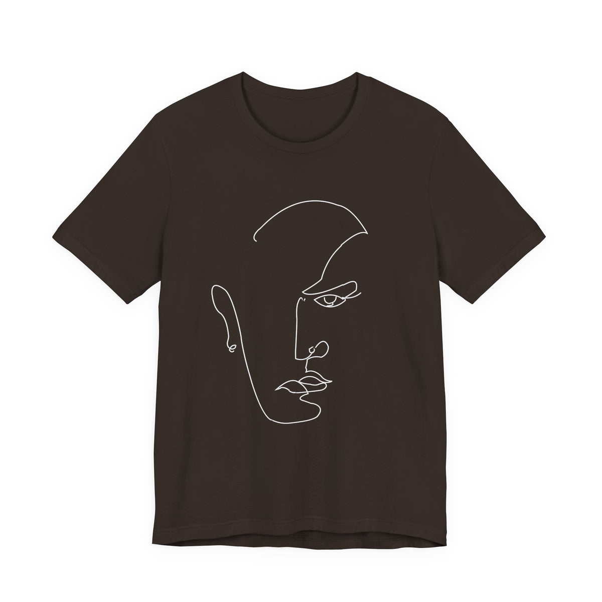 Minimalist Line Art Face Tee — Modern Abstract Graphic T-Shirt