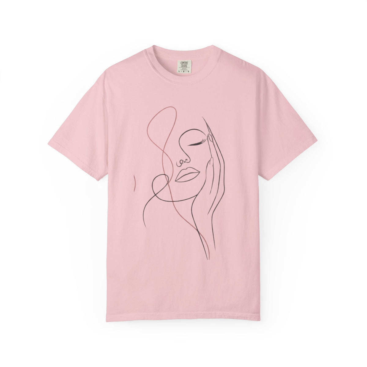 Minimalist Line Art Face T-Shirt — Elegant Abstract Portrait Tee