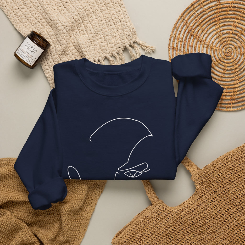 Minimal Line Art Face Sweatshirt