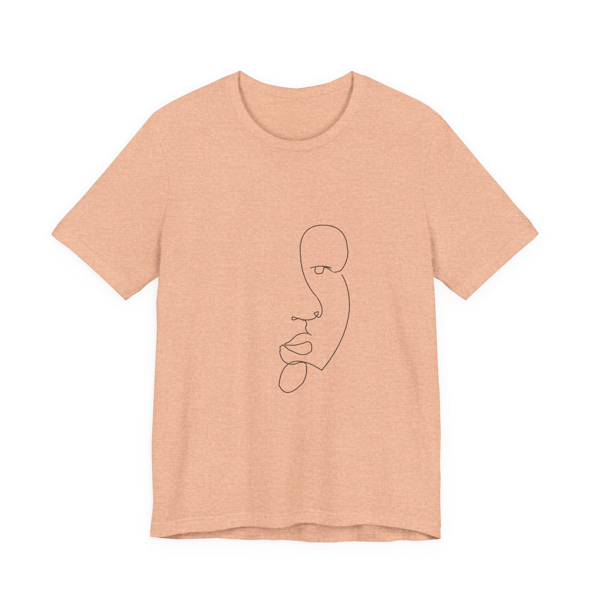 Minimal One-Line Face Tee — Modern Abstract Art T-Shirt