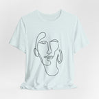 Abstract Line Art Face T‑Shirt — Minimalist One-Line Portrait Tee