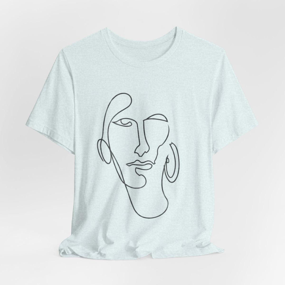 Abstract Line Art Face T‑Shirt — Minimalist One-Line Portrait Tee