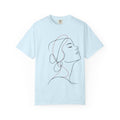 Quiet Portrait Line-Art T-Shirt — Garment-Dyed Minimalist Tee