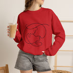 Minimal Line Art Earth Crewneck Sweatshirt