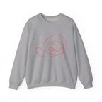 Crewneck Sweatshirt — Minimalist Pink Line Art Skull Graphic