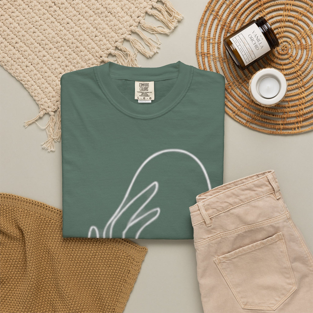 Minimalist Line Art Hand T-Shirt — Modern Abstract Graphic Tee