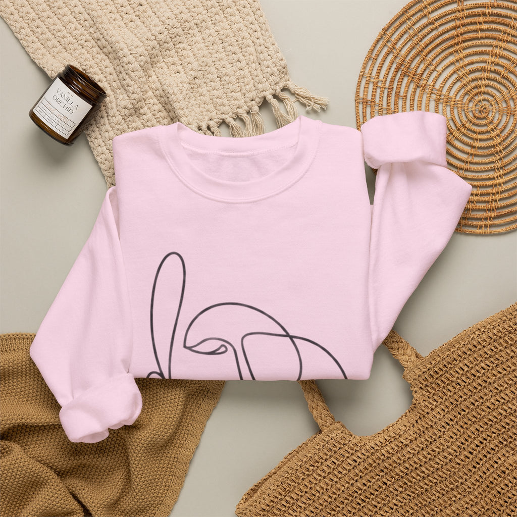 Abstract Line Art Face Crewneck Sweatshirt