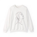 Minimal Line Art Woman Crewneck Sweatshirt