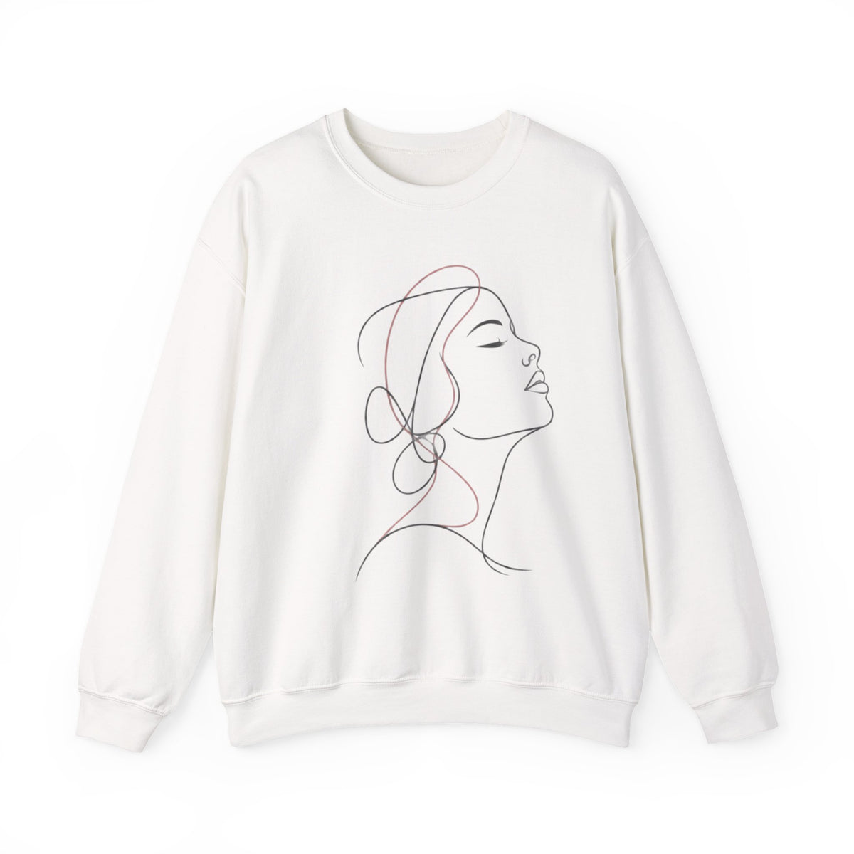 Minimal Line Art Woman Crewneck Sweatshirt