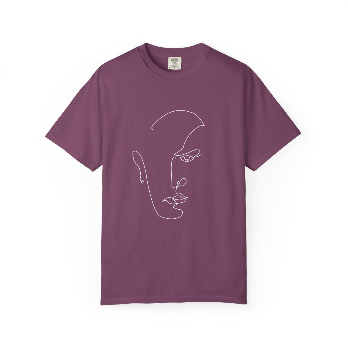 Minimal One-Line Face T-Shirt — Abstract Line Art Tee