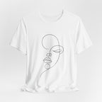 Minimal Line Art Face T-Shirt — One-Line Abstract Portrait Tee