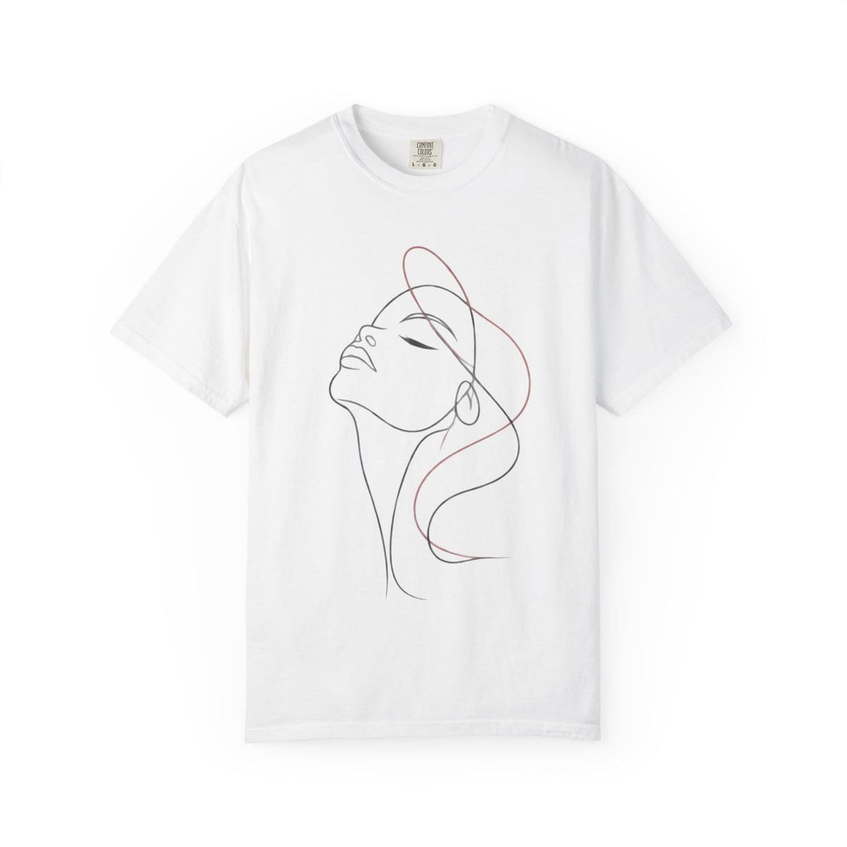 Line Art Face T-Shirt — Minimalist Woman Profile Graphic Tee