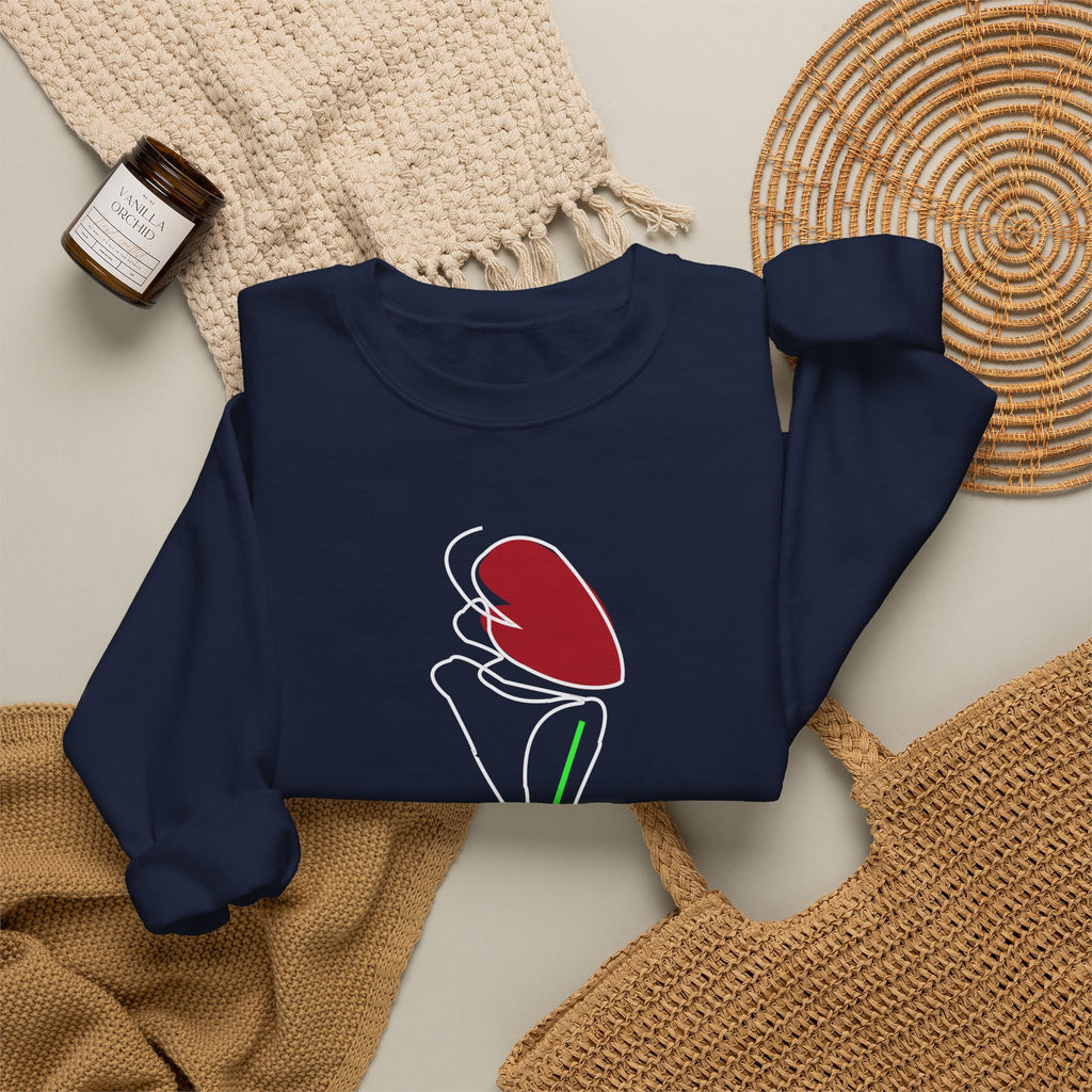 Minimal Pink Tulip Sweatshirt – Simple Floral Crewneck