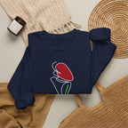 Minimal Pink Tulip Sweatshirt – Simple Floral Crewneck