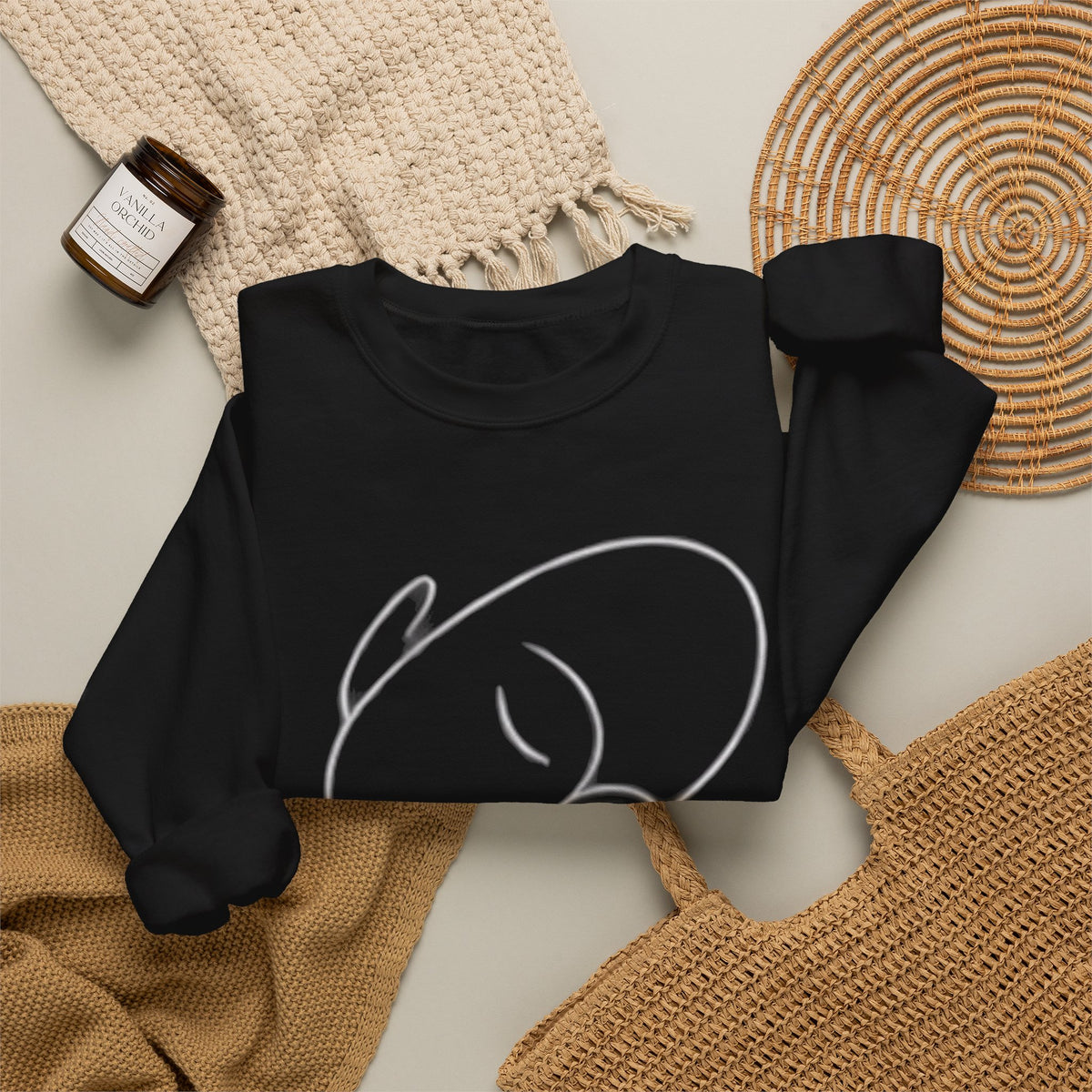 Minimal White Crewneck Sweatshirt