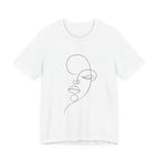 Minimal Line Art Face T-Shirt — One-Line Abstract Portrait Tee