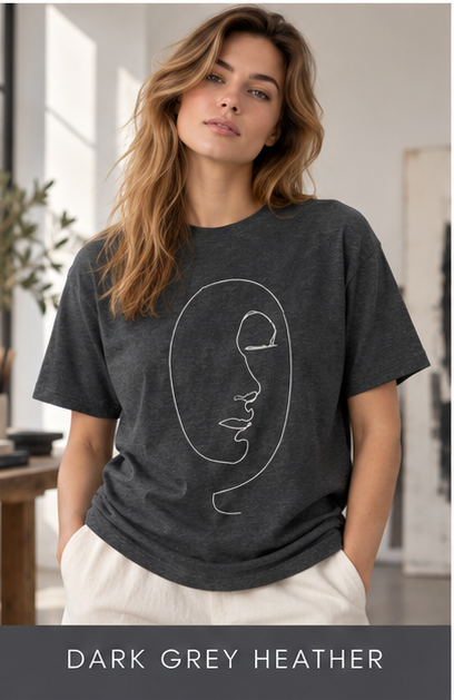 Minimal Line Art Face T‑Shirt