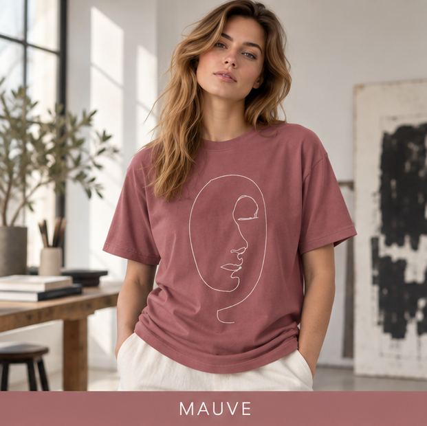 Minimal Line Art Face T‑Shirt
