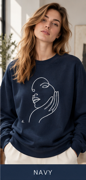 Minimal Line Art Face Sweatshirt — Chic Abstract Crewneck