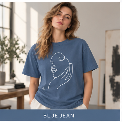 Minimal Line Art Face T-Shirt — Abstract Feminine Outline Tee