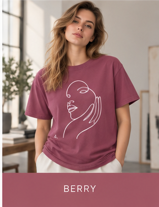 Minimal Line Art Face T-Shirt — Abstract Feminine Outline Tee