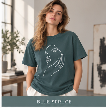 Minimal Line Art Face T-Shirt — Abstract Feminine Outline Tee