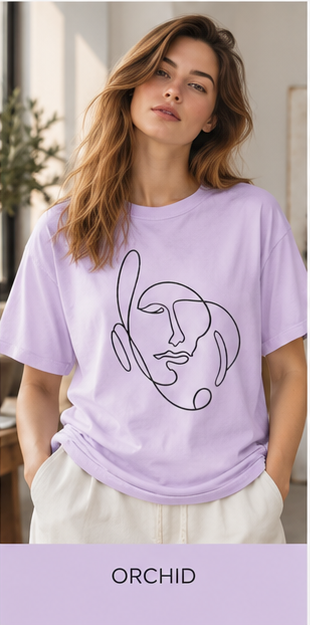 Minimalist One-Line Face T-Shirt — Abstract Art Graphic Tee