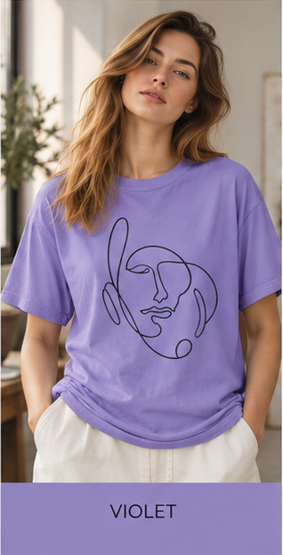 Minimalist One-Line Face T-Shirt — Abstract Art Graphic Tee
