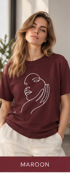Minimal Line Art Face T-Shirt — Elegant Abstract Portrait Tee