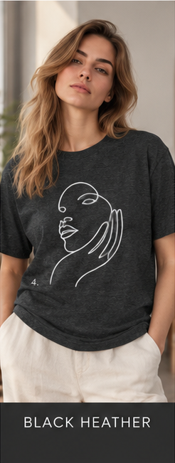 Minimal Line Art Face T-Shirt — Elegant Abstract Portrait Tee