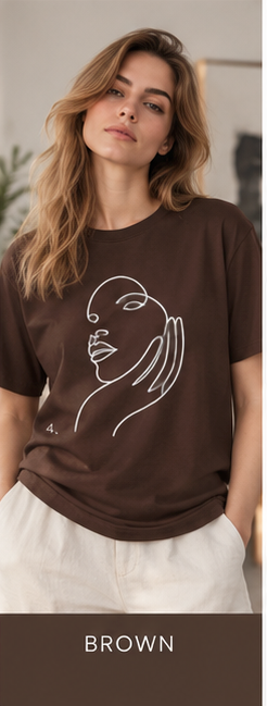 Minimal Line Art Face T-Shirt — Elegant Abstract Portrait Tee