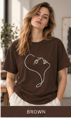 Minimal Line Art Kiss T-Shirt — Abstract Couple Graphic Tee