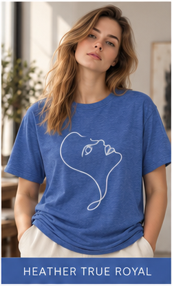 Minimal Line Art Kiss T-Shirt — Abstract Couple Graphic Tee