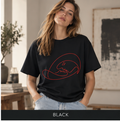 Minimal Red Line Wave Tee — Abstract Surf Graphic T-Shirt