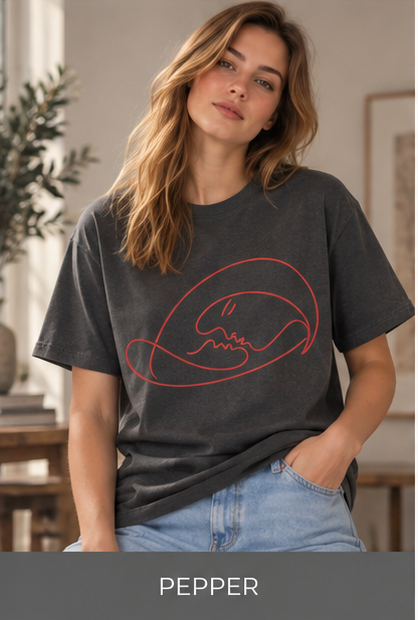 Minimal Line Art Skull T-Shirt