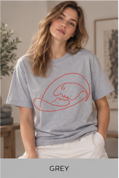 Minimal Line Art Skull T-Shirt