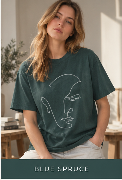 Abstract Line Art Face T-Shirt — Minimalist One-Line Portrait Tee