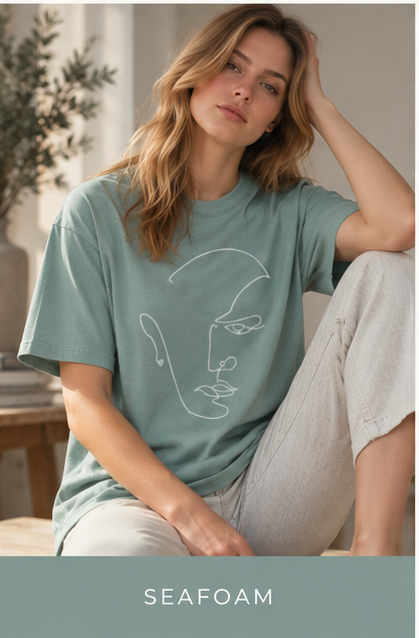Abstract Line Art Face T-Shirt — Minimalist One-Line Portrait Tee