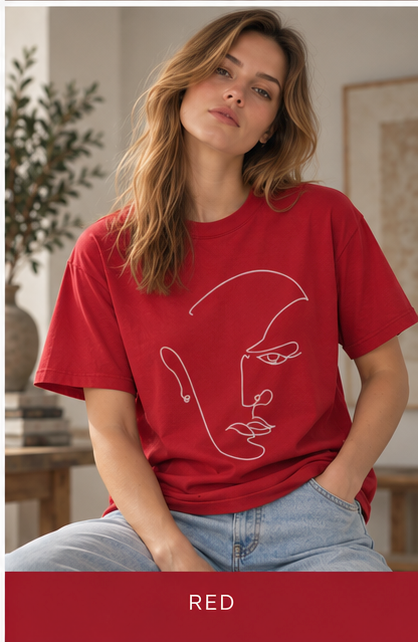 Minimal Line Art Face T-Shirt — Abstract One-Line Portrait Tee