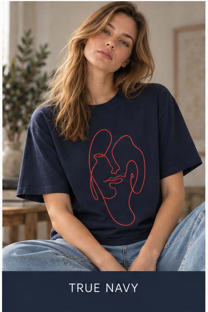 Minimal Line Art Face T-Shirt — Abstract One-Line Portrait Tee