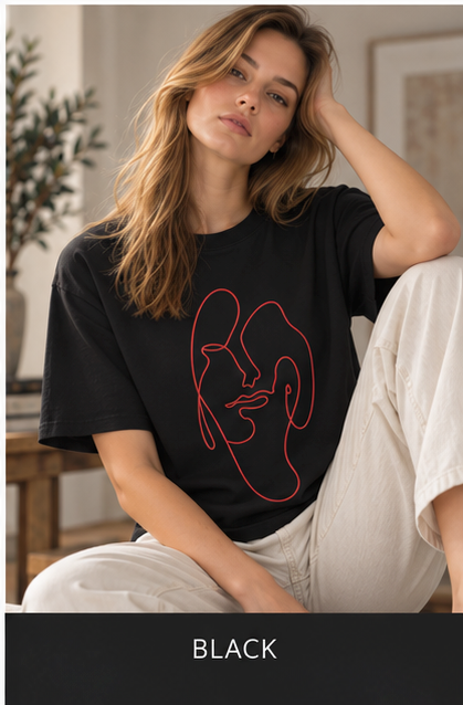Minimal Line Art Face T-Shirt — Abstract One-Line Portrait Tee